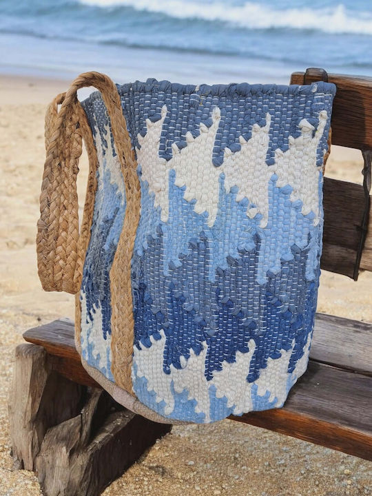 Ble Resort Collection Fabric Beach Bag Blue