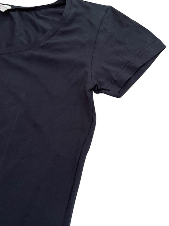Short Sleeve Navy Blue Women's T-Shirt