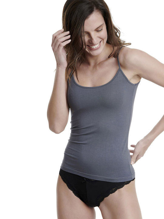 Gray Women's Tank Top with Spaghetti Strap