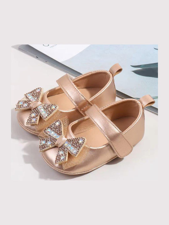 Childrenland Weiche Sohlenschuhe für Babys Goldene Ballerinas