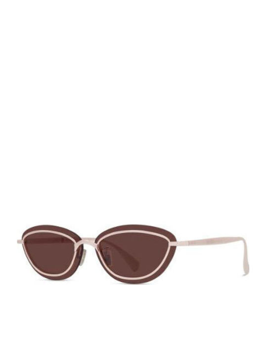 Kenzo Women's Sunglasses with Rose Gold Metallic Frame and Red Lens
