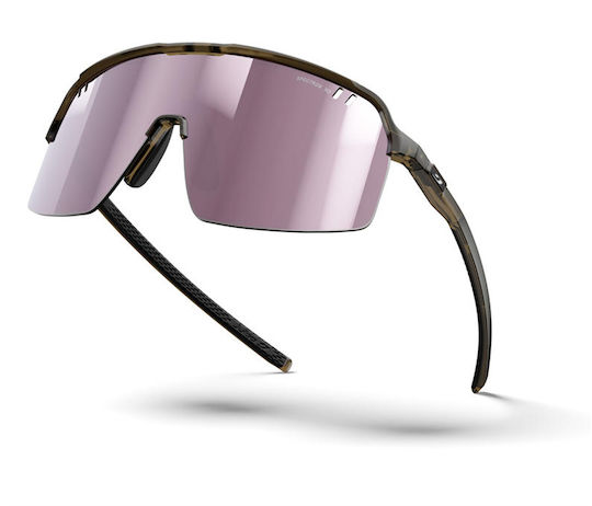 Julbo Cycling Glasses With Beige Frame And Transparent Lenses