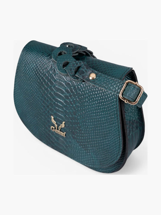 Genuí Leather Damen Schultertasche Grüne