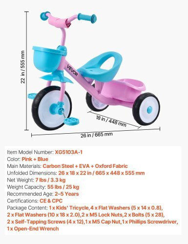 Vevor Toddler για 2-5 Ετών Ροζ