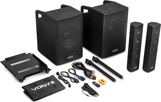 Vonyx VX1080BT 170.206 Pereche Autoamplificate Difuzor cu Woofer 15"