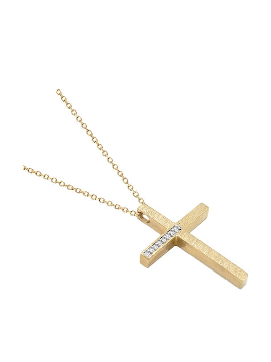 Damen Gold Kreuz 9K mit Kette