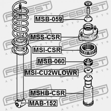 Febest Kofferraum-Schock Mitsubishi Lancer Lancer Cedia Cs Ct 2000.03-2009.08 Jpn Mr554369