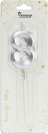 Viosarp Geburtstagskerzen Gold und Silber Nummer 8 Vc090-8
