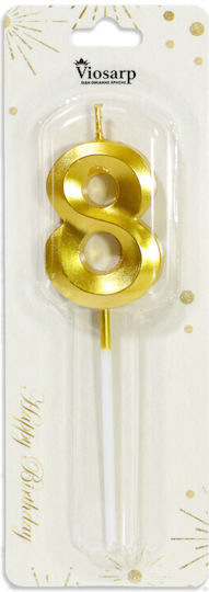 Viosarp Geburtstagskerzen Gold und Silber Nummer 8 Vc090-8