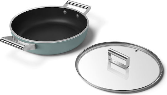 Smeg 50's Style Saute Pan from Aluminum with Lid with Non-Stick Interior Coating 28cm