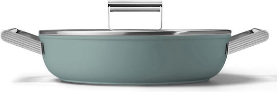 Smeg 50's Style Saute Pan from Aluminum with Lid with Non-Stick Interior Coating 28cm