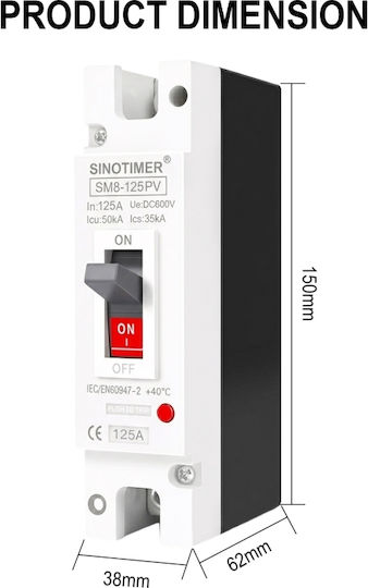 Sinotimer Comutator Monopol Pentru Panoul Electric 125A