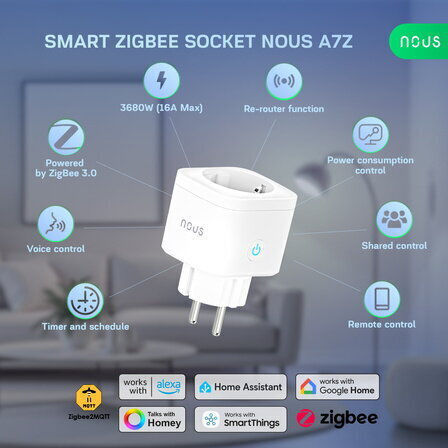 Nous Smart Einzelne Steckdose 4 Stück Mehrfarbig