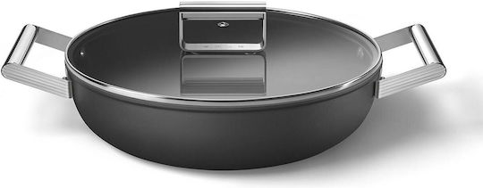 Smeg 50's Style Saute Pan from Aluminum with Lid with Ceramic Interior Coating 28cm