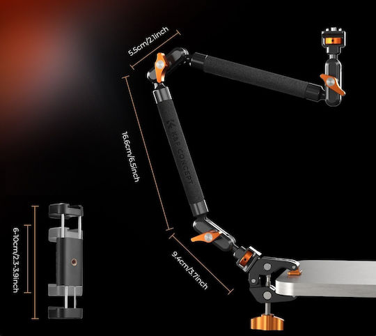 Kf Magic Arm Mounting Arm 22" + Super Clamp Crab Clamp 1/4 3/8 K&f Kf31.201
