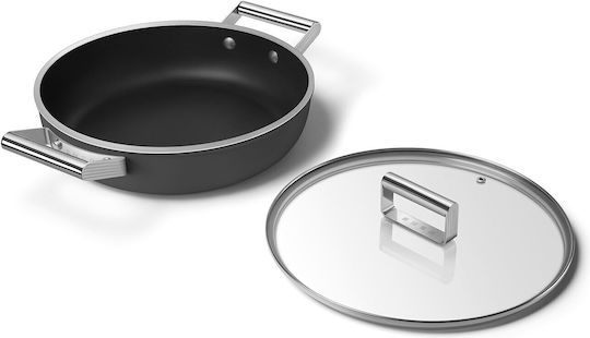 Smeg 50's Style Saute Pan from Aluminum with Lid with Ceramic Interior Coating 28cm