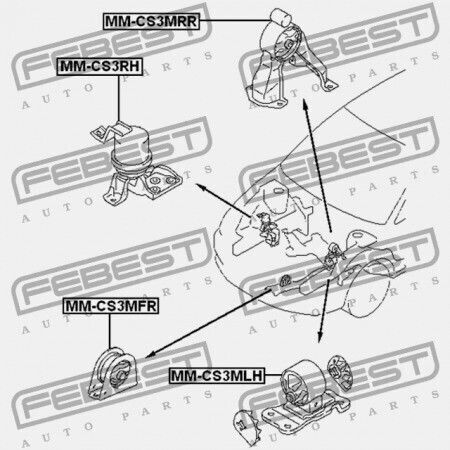 Μαξιλάρι Κινητήρα Αριστερά Υδραυλικό Mitsubishi Lancer Lancer Cedia Cs Ct 2000.03-2009.08 Jpn Mr491557