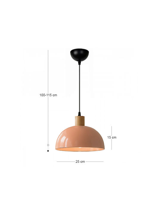 Megapap Talis Pendant Ceiling Light Orange with E27 Socket 25x25x100cm