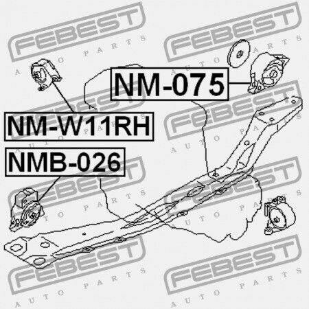 Μπροστινό Μαξιλαράκι Κινητήρα Nissan Almera Uk Μάρκα N16e 2000.02-2006.11 El 11270-2j200