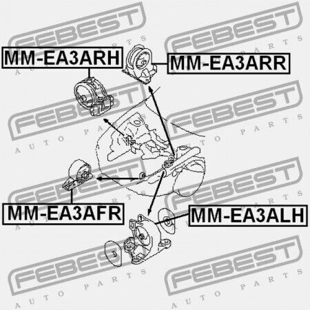 Μπροστινό Μαξιλάρι Κινητήρα Mitsubishi Galant Ea3 8a 1998.02-2003.07 Mmna Mmna Mr333818