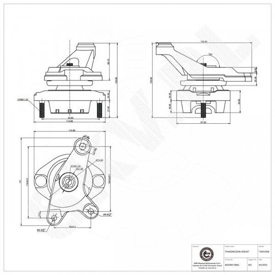 Hintere Motorhalterung Für Audi A4 8e0399105bg