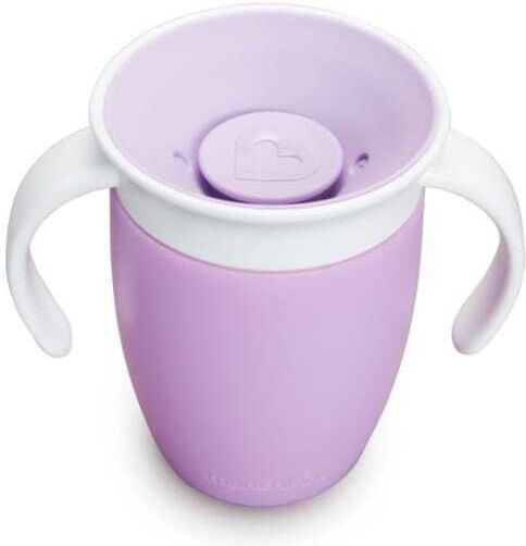 Munchkin Παιδικό Ποτηράκι Miracle 360° Trainer Cup από Πλαστικό Μωβ 207ml για 6m+