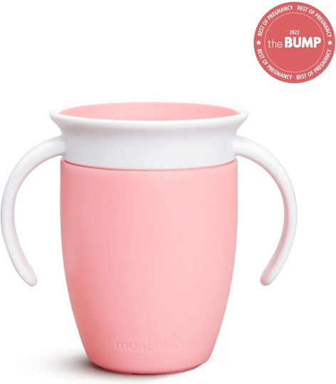 Munchkin Παιδικό Ποτηράκι Miracle 360° Trainer Cup από Πλαστικό Ροζ Pastel 207ml για 6m+