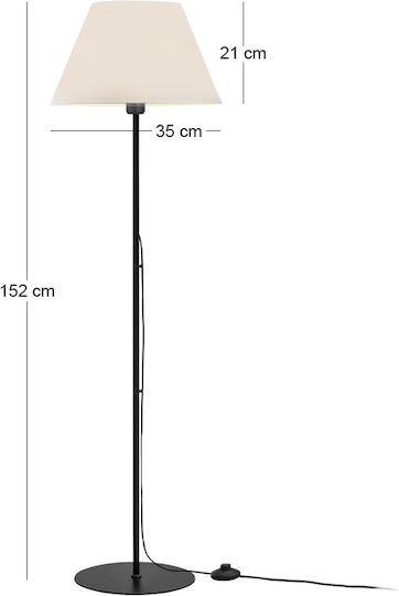 Megapap Vilo Φωτιστικό Δαπέδου Υ152xΜ35εκ. με Ντουί για Λαμπτήρα E27 Μαύρο