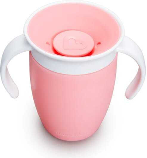 Munchkin Παιδικό Ποτηράκι Miracle 360° Trainer Cup από Πλαστικό Ροζ Pastel 207ml για 6m+