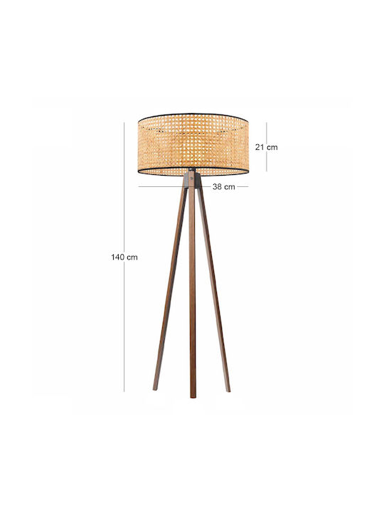 Megapap Rivo Floor Lamp H140xL38cm with Socket for E27 Bulb