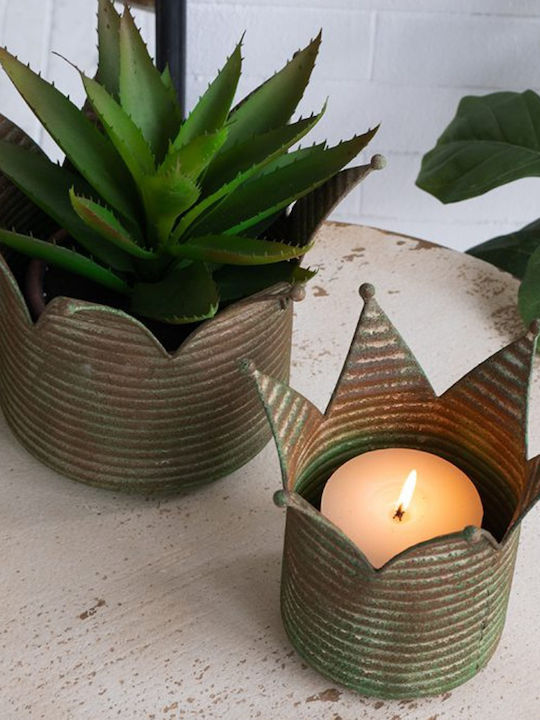 Artekko Metal Plant Pot Green Set of 2