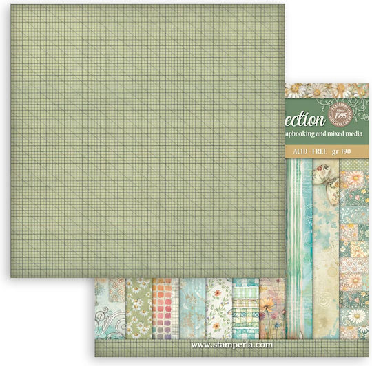 Χαρτιά Scrapbooking 10τεμ 20.3×20.3cm Stamperia Daisy Art Backgrounds