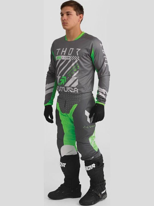 Thor Jersey Futura Racewear Launchmode Gray Charcoal Gray Polyester