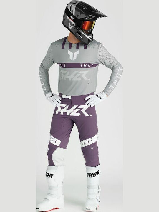 Thor Flite Racewear Sportmode Men's Motocross Long-Sleeved Jersey Gray Color