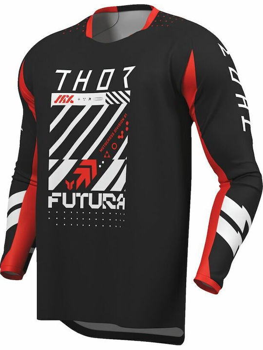 Thor Futura Racewear Launchmode Men's Motocross Long-Sleeved Jersey Black Color