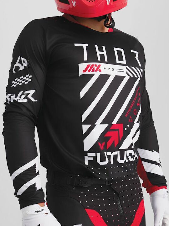 Thor Futura Racewear Launchmode Men's Motocross Long-Sleeved Jersey Black Color