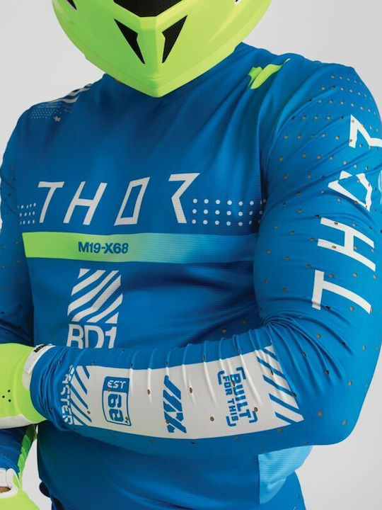 Thor Synth Racewear Sportmode Ανδρική Μπλούζα Motocross Μακρυμάνικη Μπλε Χρώμα