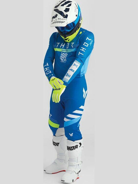 Thor Synth Racewear Sportmode Ανδρική Μπλούζα Motocross Μακρυμάνικη Μπλε Χρώμα