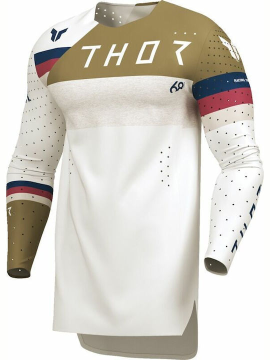 Thor Sportmode Men's Motocross Long-Sleeved Jersey White Color