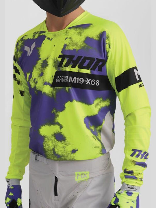 Thor Bleach Racewear Launchmode Men's Motocross Long-Sleeved Jersey Gray Color