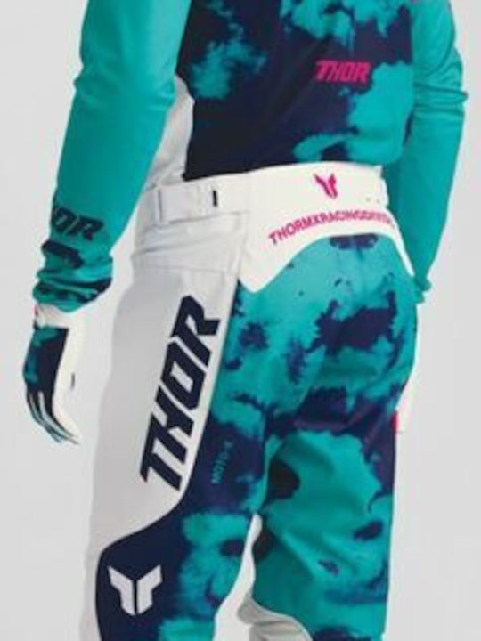 Thor Bleach Racewear Launchmode Men's Motocross Long-Sleeved Jersey Blue Color