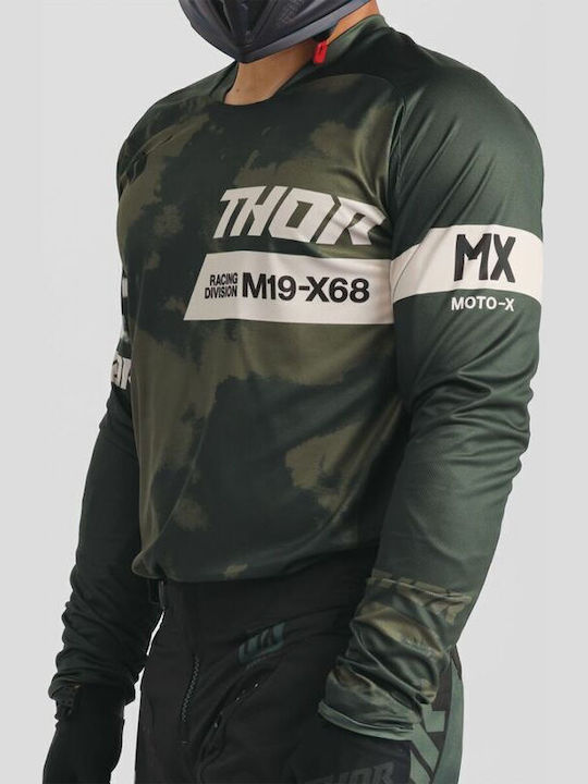 Thor Bleach Racewear Launchmode Men's Motocross Long-Sleeved Jersey Black Color