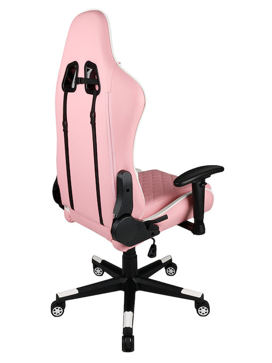 Gembird GC-03-PW Gaming Chair Artificial Leather with Adjustable Arms White/Pink