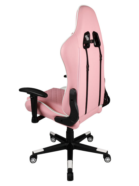 Gembird GC-03-PW Gaming Chair Artificial Leather with Adjustable Arms White/Pink