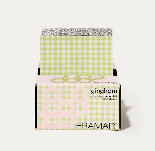Αλουμινοχαρτο Φυλλα 5x11 Gingham Switch Pink Green Framar 500τεμ 13090