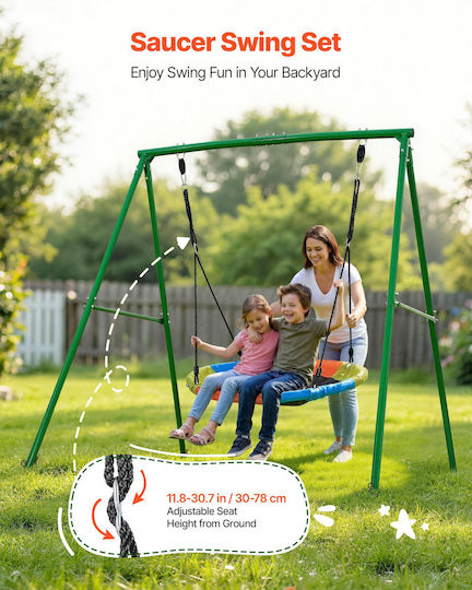Vevor Hanging Metal Swing Green