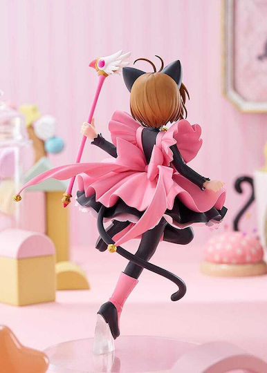 Cardcaptor Sakura Pop Up Parade PVC Статуя Sakura Kinomoto Черен Костюм На Котка Версия L Размер 22 См