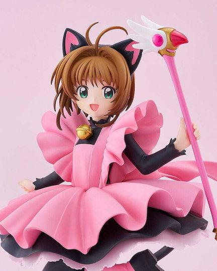 Cardcaptor Sakura Pop Up Parade PVC Статуя Sakura Kinomoto Черен Костюм На Котка Версия L Размер 22 См