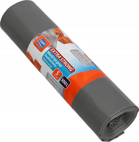 RAVI Trash Bags For Debris Capacity 300lt 5pcs Black