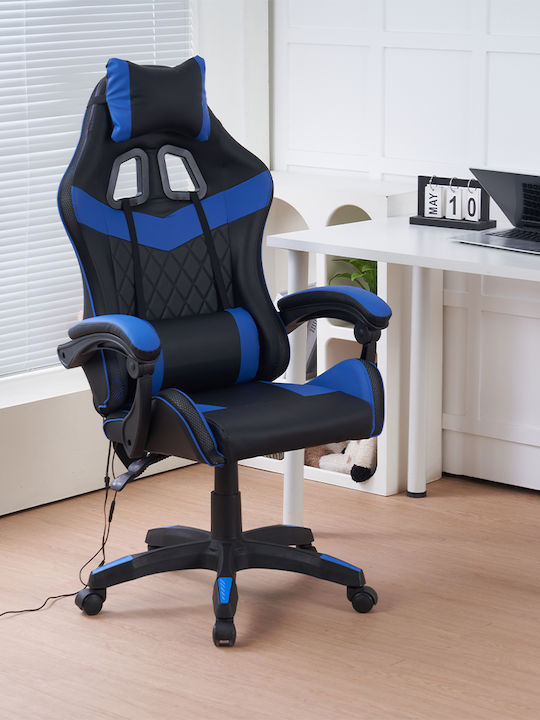 Shally Dogan 02842669 Gaming Chair Artificial Leather with RGB Lighting Blue
